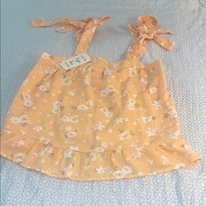 Hippie Rose Floral Peach Sleeveless Top